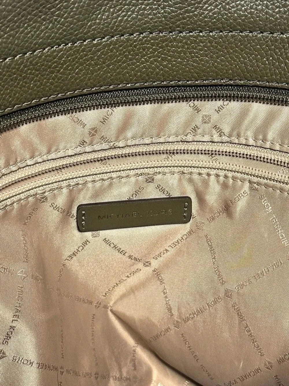 Michael Kors Evie Large Pebbled Leather Hobo Shoulder Bag - Olive Green w/ Tag